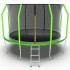 EVO JUMP Cosmo 12ft (Green) Батут с внутренней сеткой и лестницей, диаметр 12ft (зеленый)