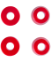 Комплект бушингов для круизера/лонгборда, 90А, красный