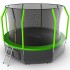 EVO JUMP Cosmo 12ft (Green) + Lower net. Батут с внутренней сеткой и лестницей, диаметр 12ft (зеленый) + нижняя сеть